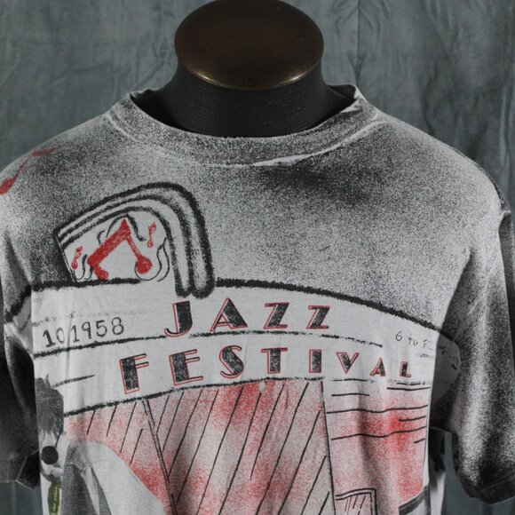 Vintage GRaphic T-shirt - Saxaphone Player Big Graphic - Men's XL - Picture 3 of 9